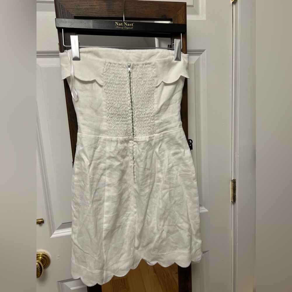 Reformation White Strapless Dress with scalloped detail - Picture 4 of 6